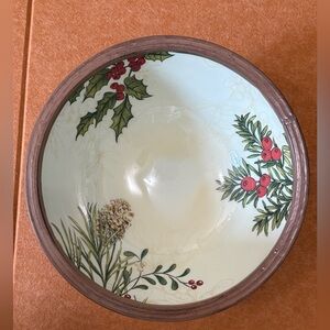 Better Homea & Gardens Heritage Enamel Acacia Serve Bowl